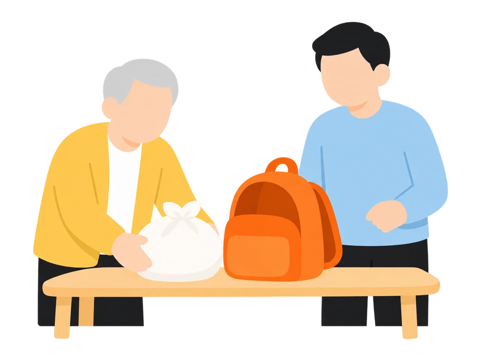 1. 餅と撮影の場所を用意する