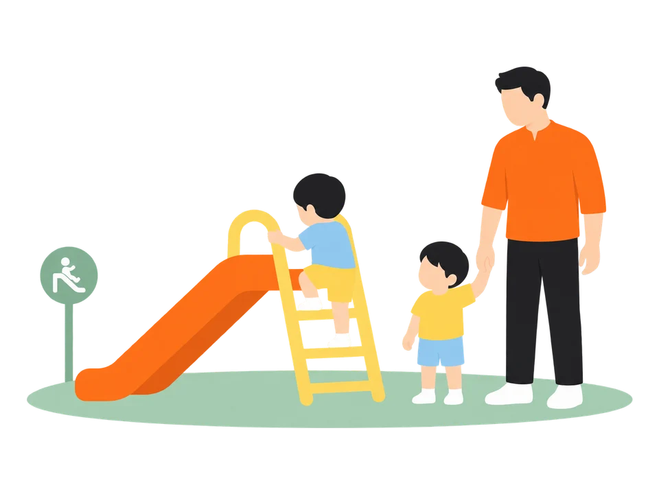 3. ほかの子がいるときは、順番を待つ・交代することも一緒にします。