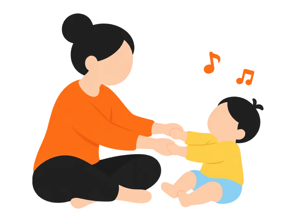 2. 音楽に合わせて、ゆらゆらとゆっくり揺れます。