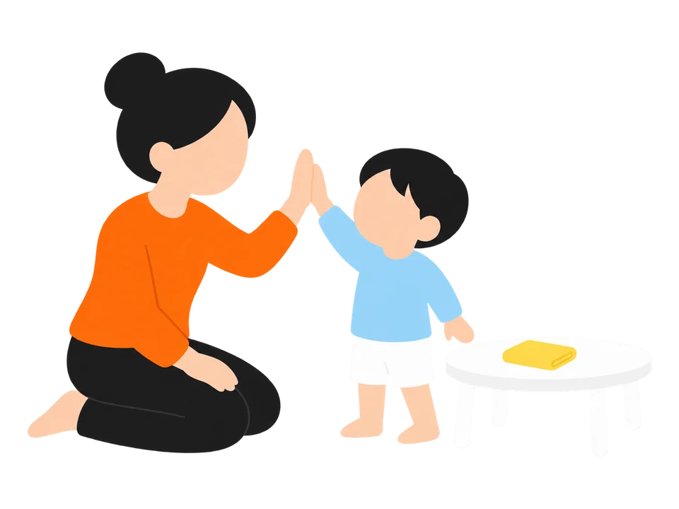 3. 終わったら「ありがとう、ピカピカだね」と伝えます。