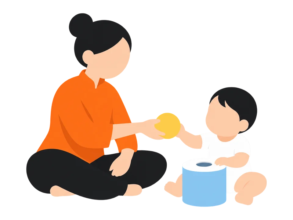 2. 子どもに1つ渡します。